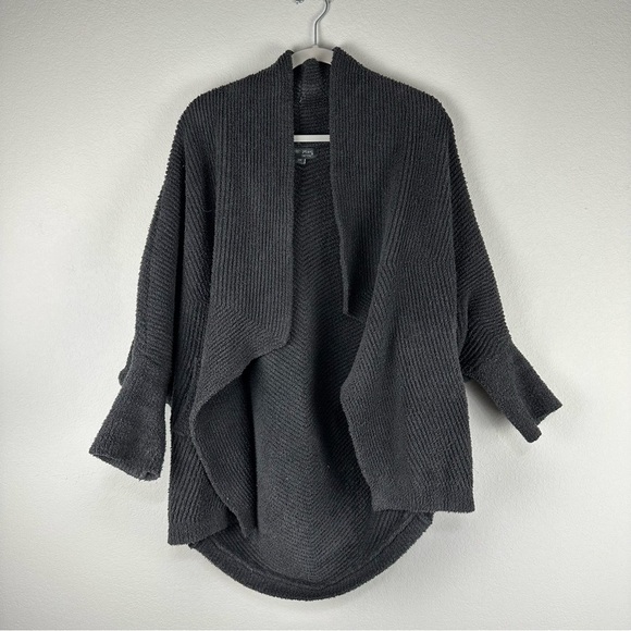 Barefoot Dreams Cozy Chic Cozychic Dark Gray Ribbed Cardi Size Small Medium - Picture 1 of 5